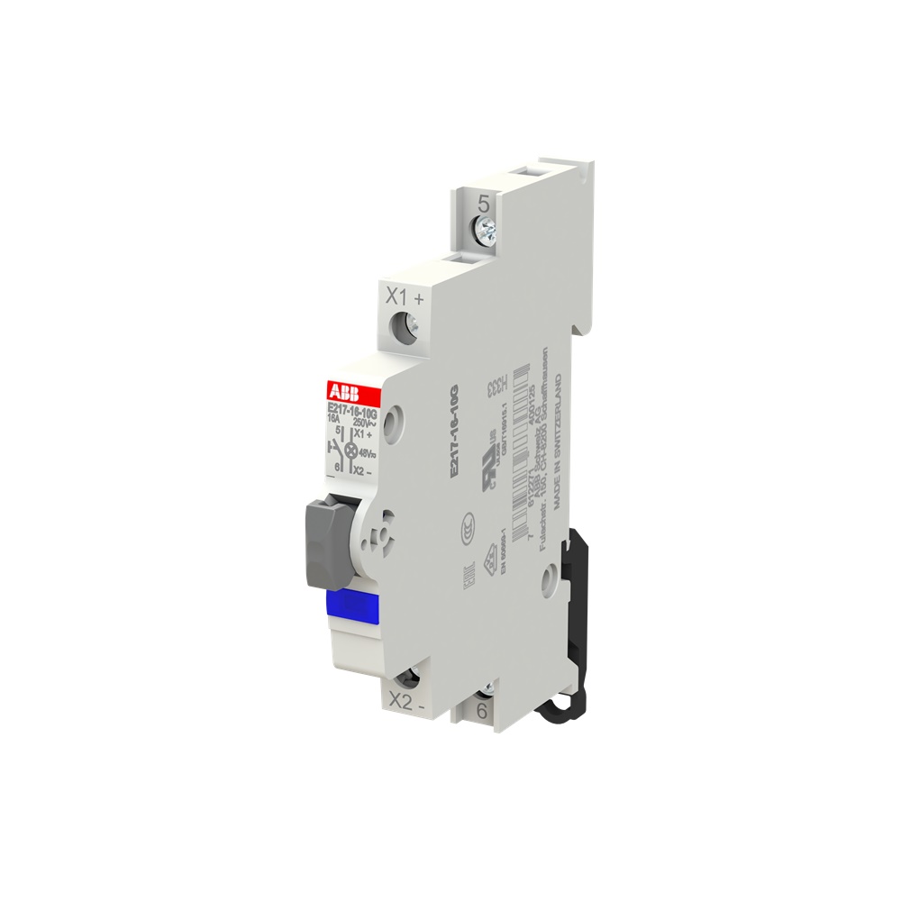 Pulsante luminoso 16A 1NA LED blu 12-48V DC per impianti industriali e civili