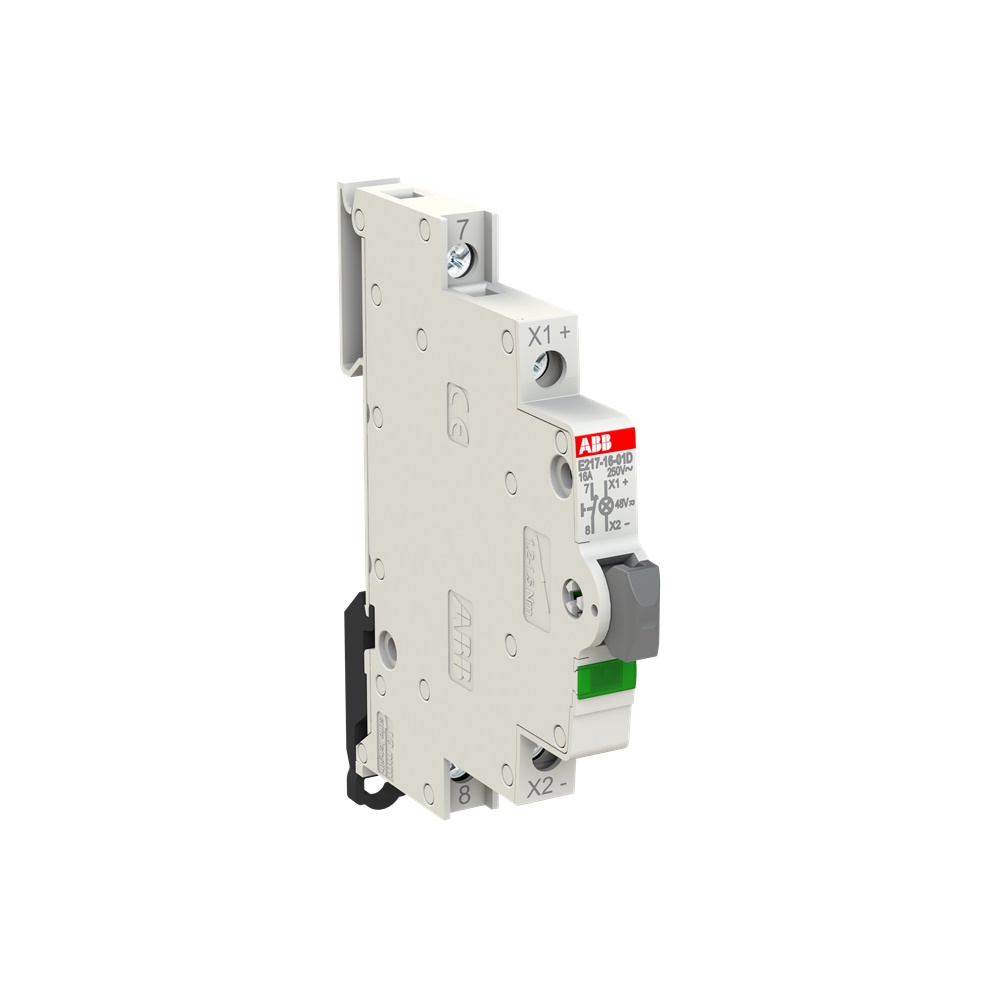 Pulsante elettrico 16A 1NC LED verde 12-48V CA/DC per impianti controllo e segnalazione