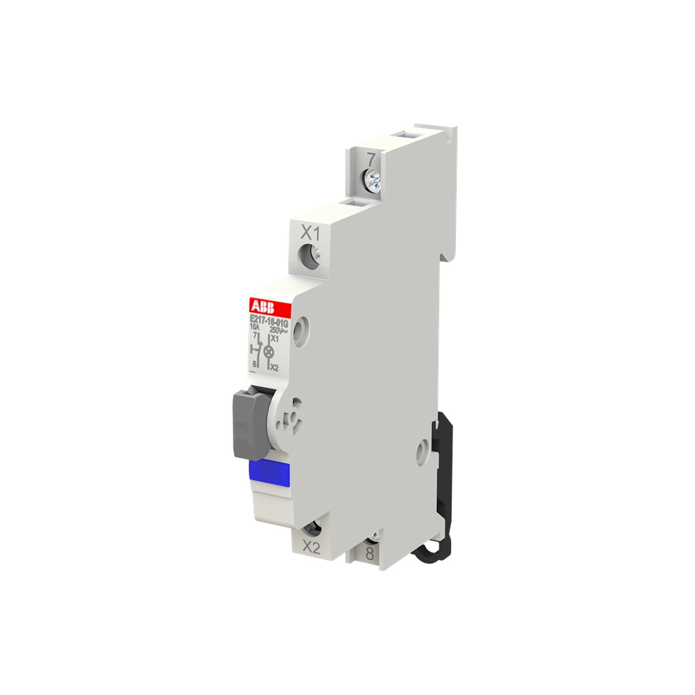 Pulsante elettrico 1NC 16A 250V LED blu segnalazione comando controllo impianti elettrici