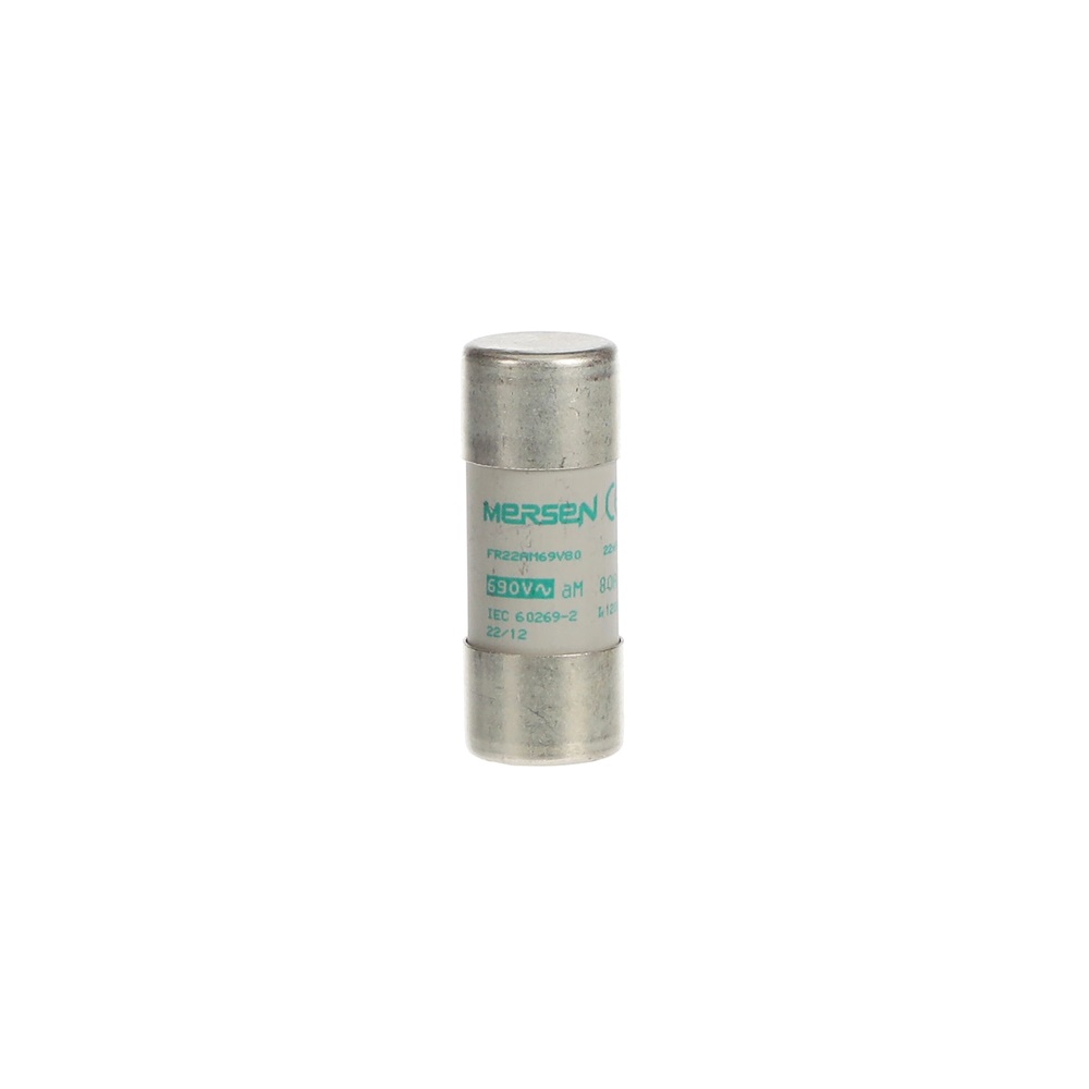 Fusibile cilindrico AM 22x58 mm 80A protezione motori impianti elettrici industriali e civili