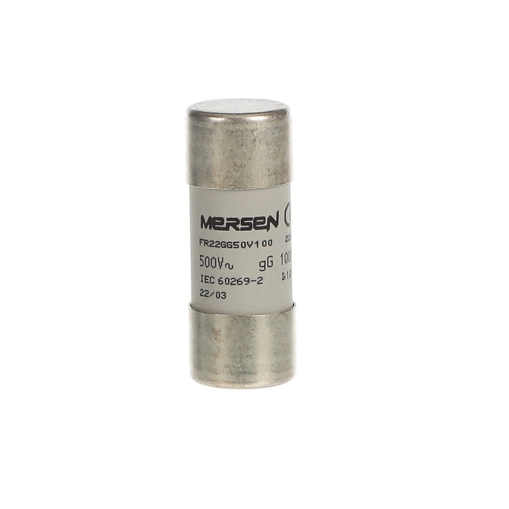 Fusibile GG 22x58 mm 100 A protezione circuiti elettrici industriali e civili