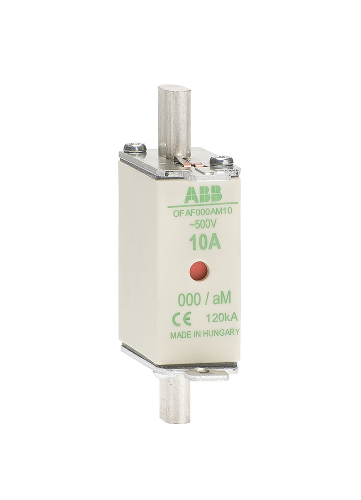 Fusibile NH000 32A 500V categoria aM protezione sovracorrenti circuiti elettrici industriali e civili