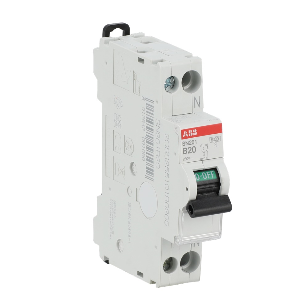 Interruttore automatico magnetotermico SN201 1P+N 20A B 6kA 230V protezione circuiti
