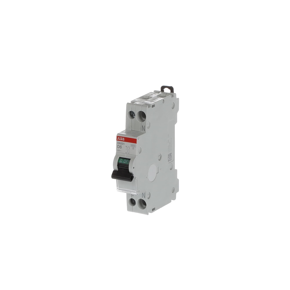 Interruttore automatico magnetotermico SN201 1P+N 6A D 230V protezione corto circuito