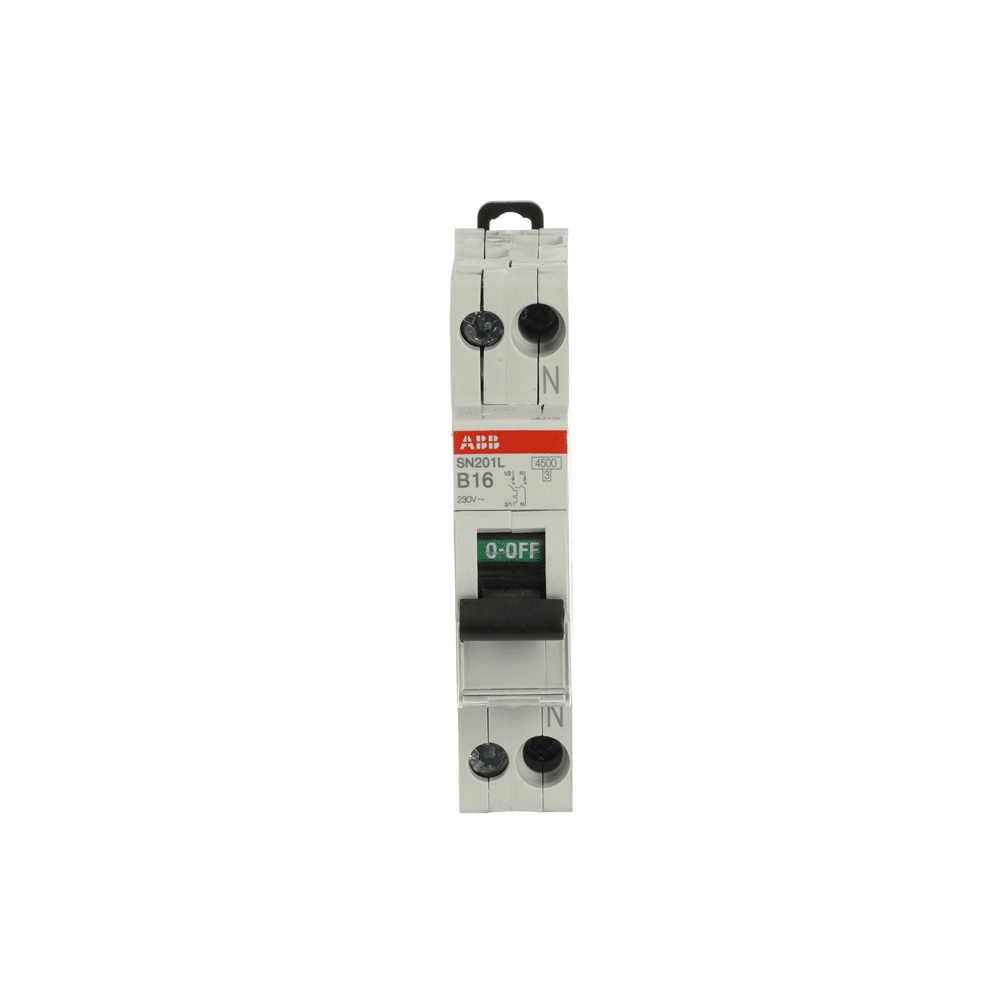 Interruttore automatico magnetotermico 1P+N 16A tipo B per protezione circuiti 230V