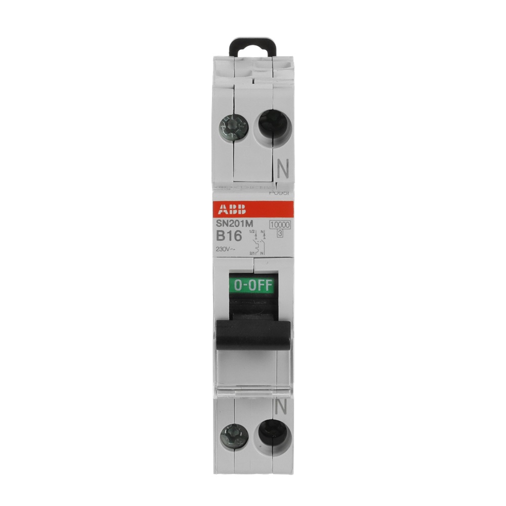 Interruttore magnetotermico modulare SN201M 1P+N 16A B 10kA 230V protezione circuiti