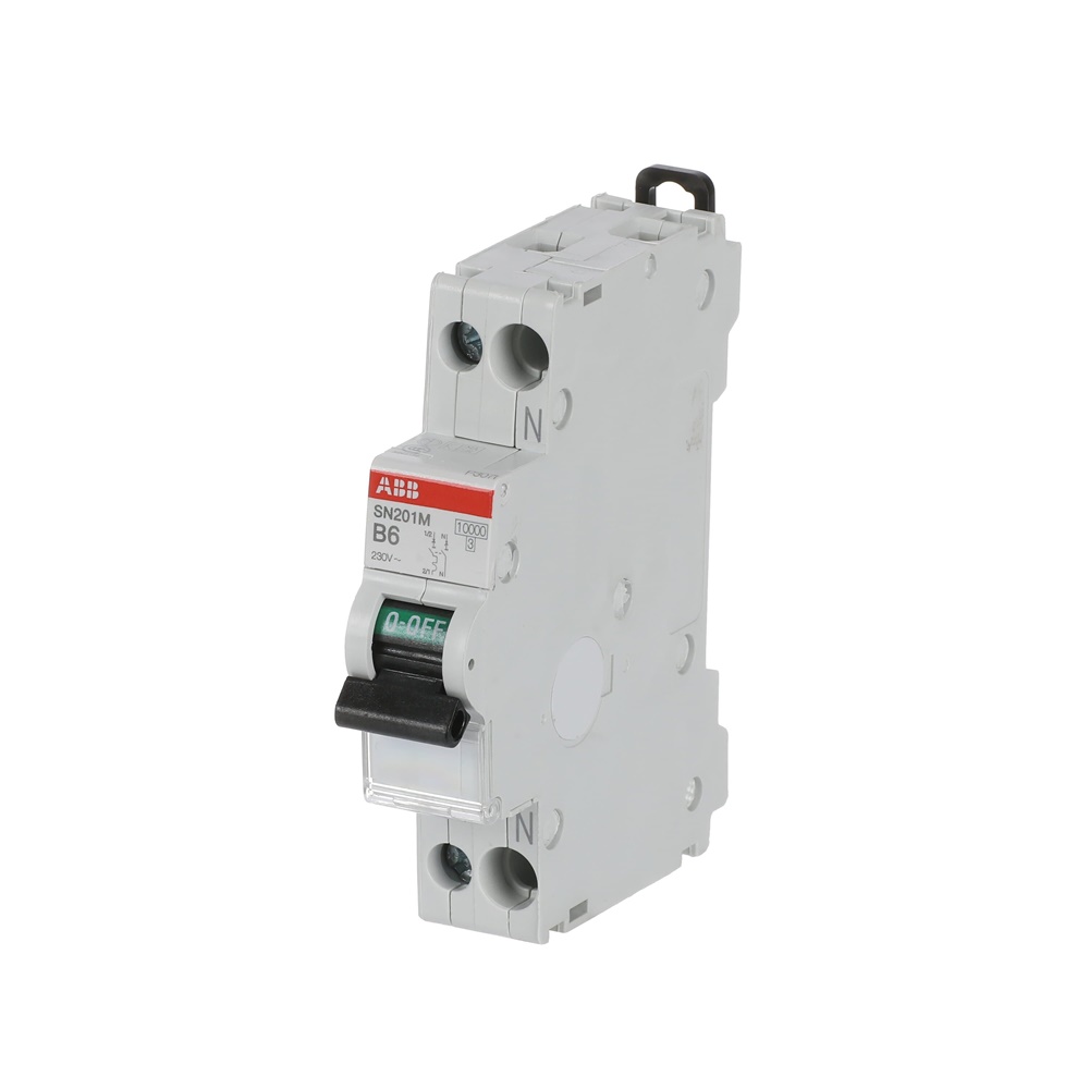 Interruttore automatico modulare SN201M 1P+N 6A curva B protezione circuiti 230V 10kA
