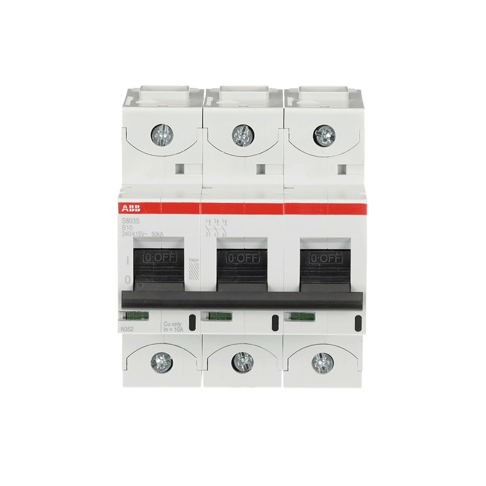 Interruttore automatico 3 poli B10 10A alta prestazione uso residenziale industriale
