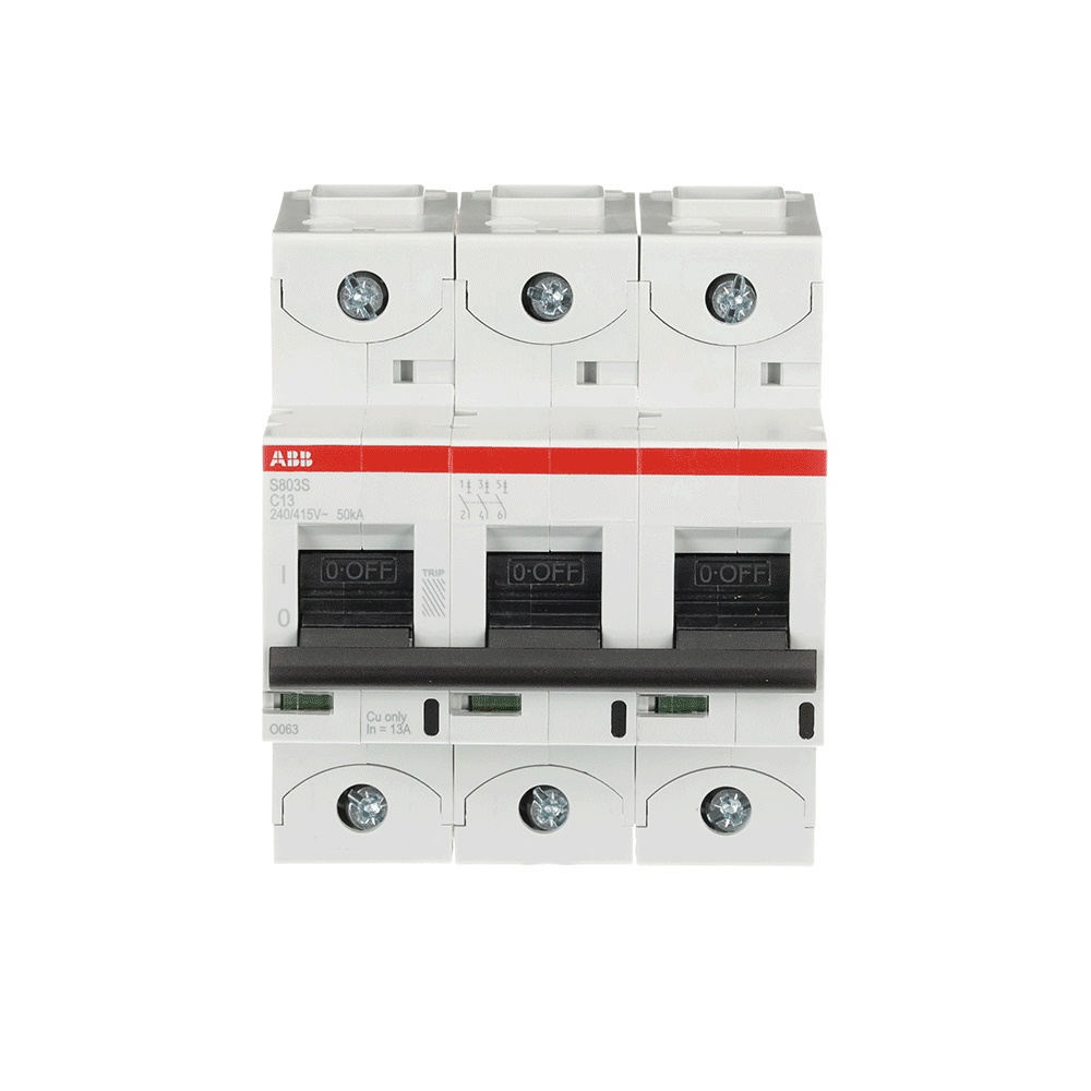 Interruttore automatico 3 poli S803S-C13 6A C-caratteristica per uso residenziale e industriale