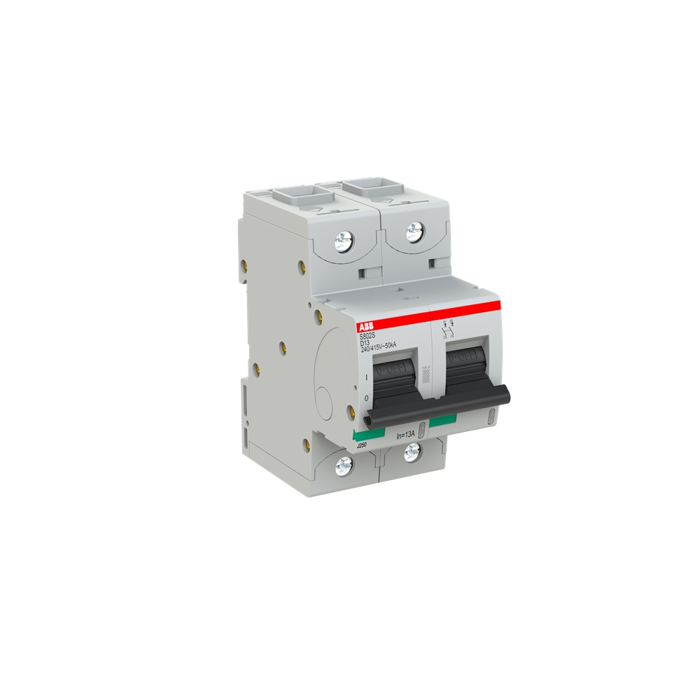 Interruttore automatico S802S-D13 2 poli 6A limitazione corrente 50kA uso residenziale industriale