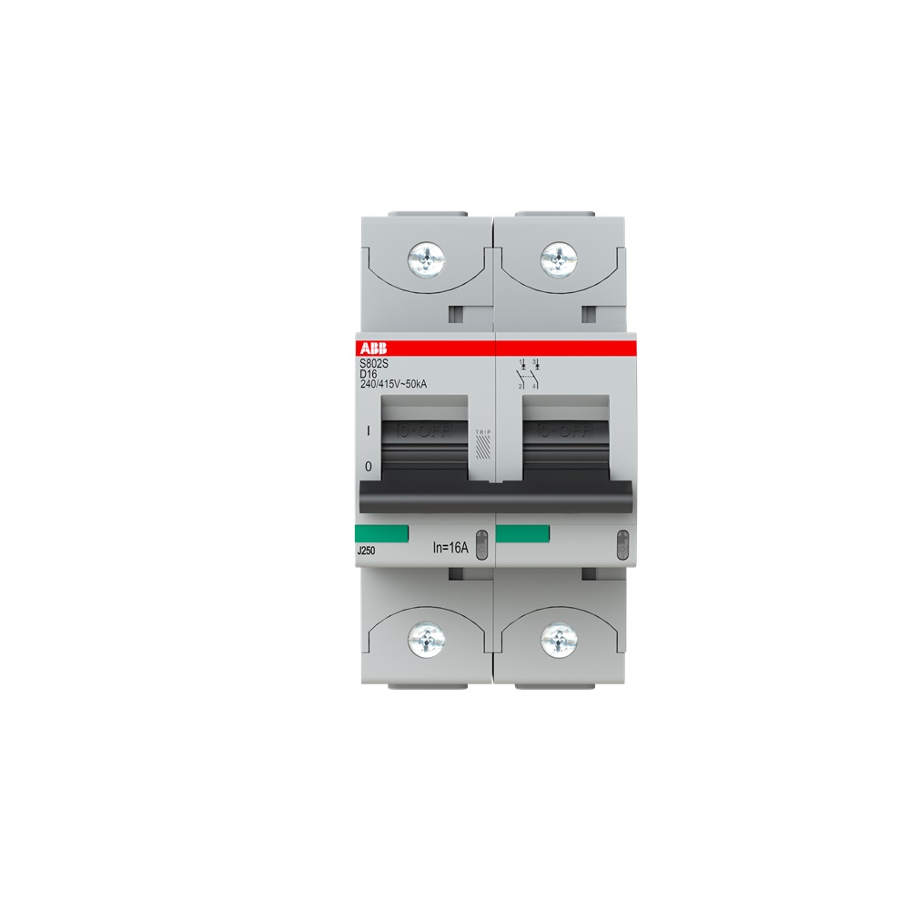 Interruttore Automatico 2 Poli S802S-D16 16A Alta Prestazione Uso Residenziale Industriale