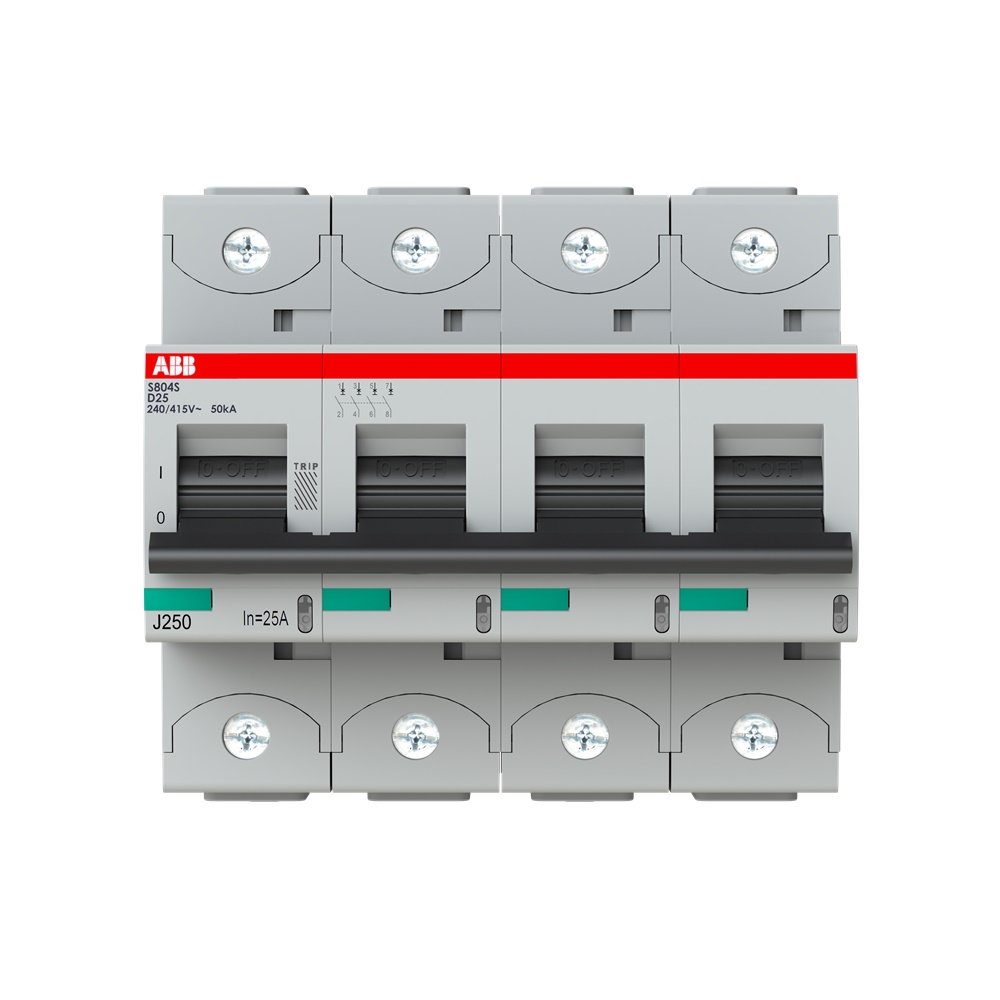 Interruttore automatico 4 poli S804S-D25 25A D-Characteristic alta prestazione uso residenziale e industriale
