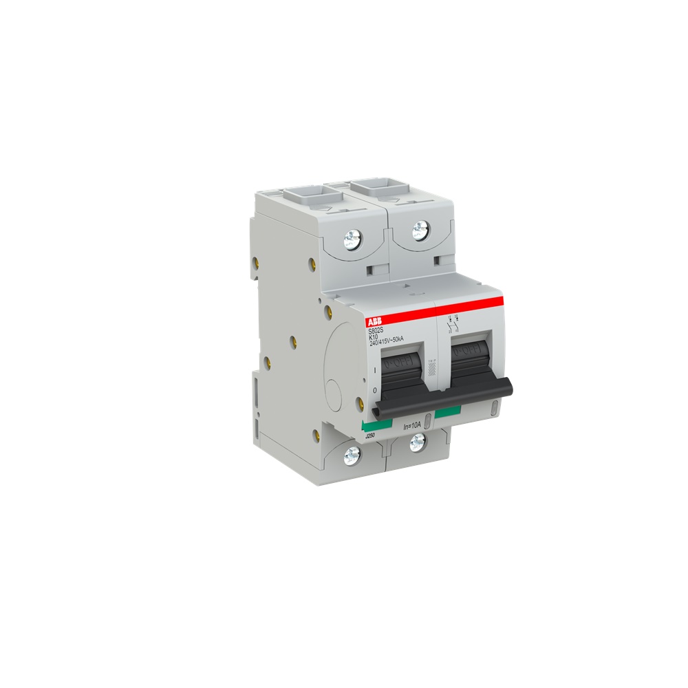 Interruttore automatico bipolare S802S-K10 10A 50kA alta prestazione uso residenziale e industriale