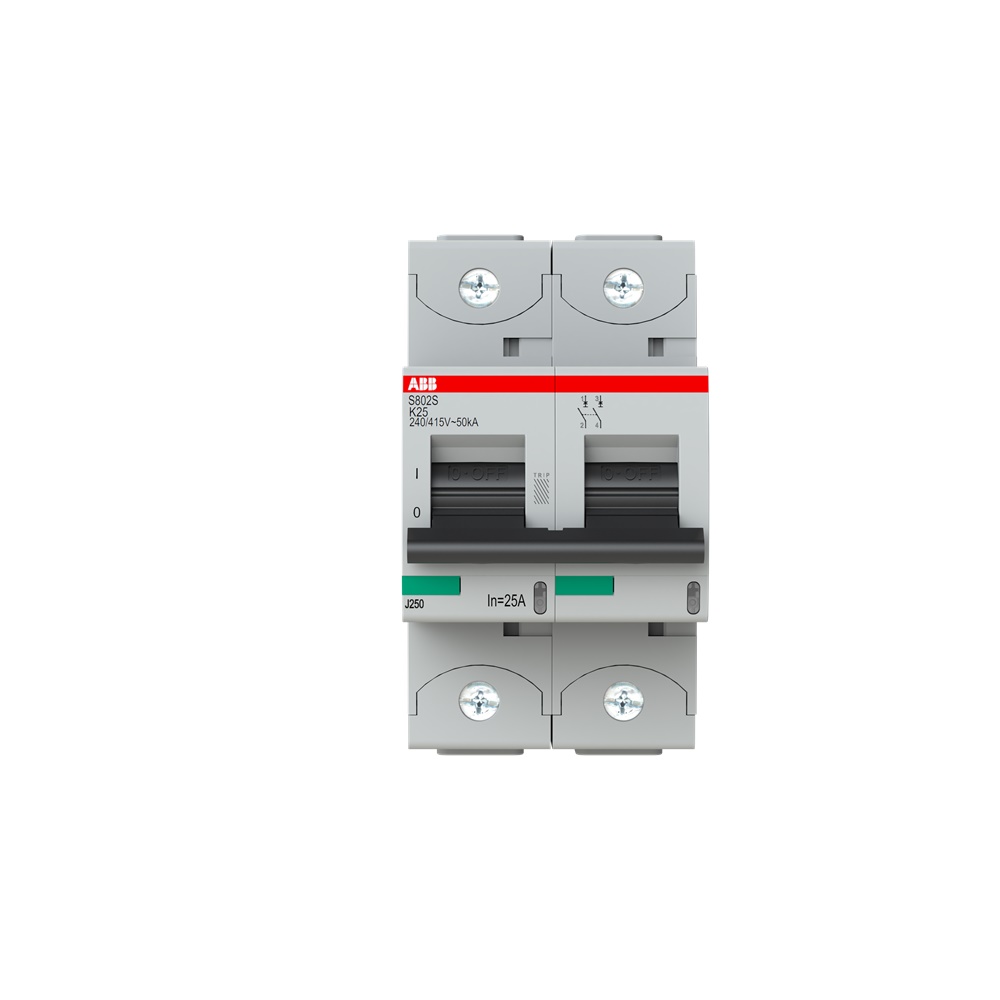 Interruttore automatico bipolare S802S-K25 25A alta prestazione uso residenziale industriale commerciale