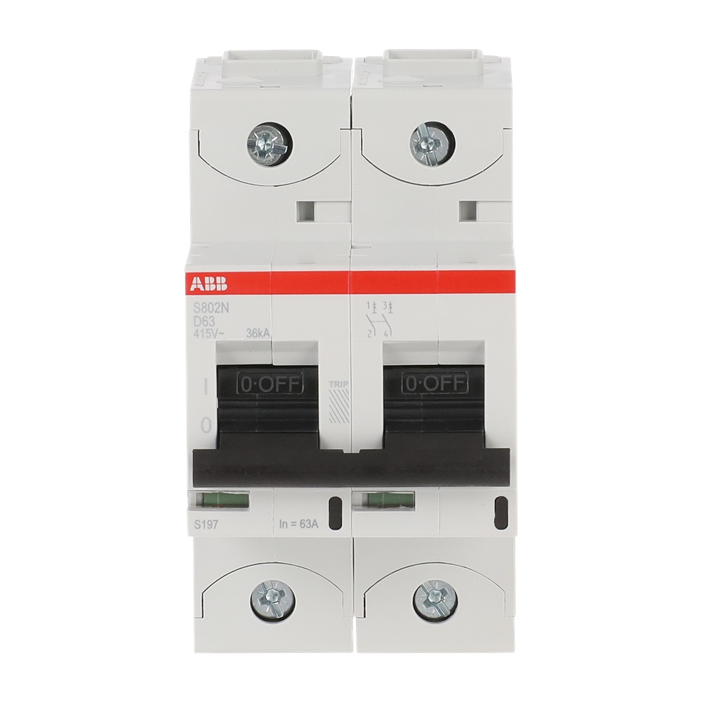 Interruttore automatico 2 poli 63A D-Characteristic alta prestazione uso residenziale e industriale