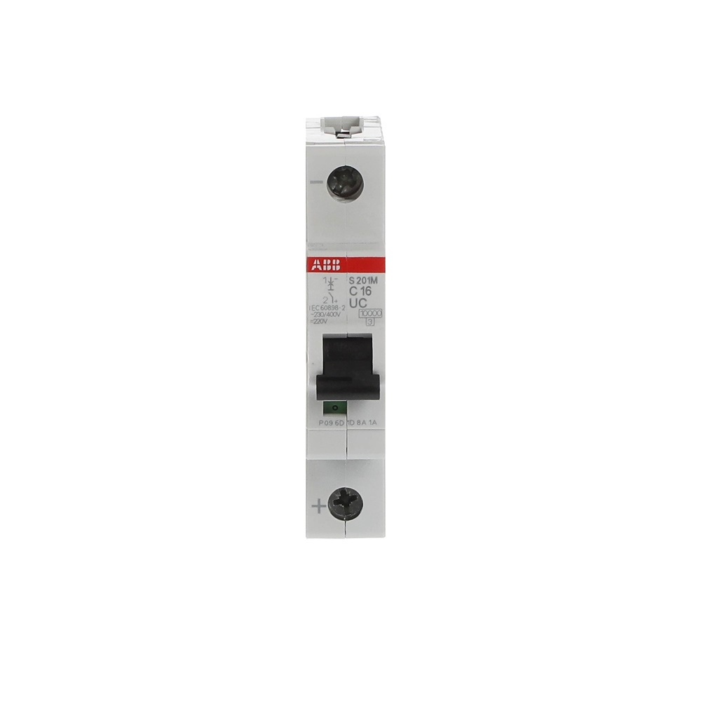 Interruttore Automatico Miniature Circuit Breaker S201MUC C16 1P AC/DC 10kA uso industriale e civile