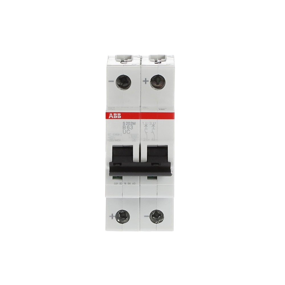 Interruttore automatico miniatura S200MUC 2 poli 63A tipo B per CA/DC 10kA