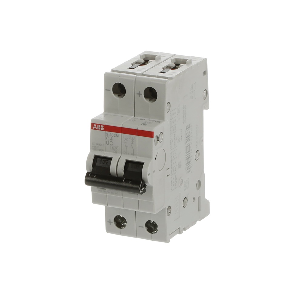 Interruttore magnetotermico S200MUC 2 poli 4A curva C per applicazioni AC/DC