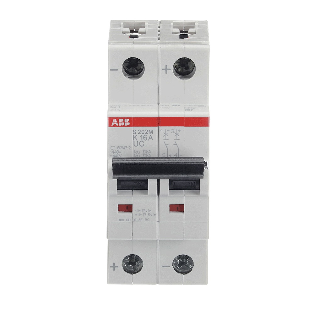 Interruttore automatico Miniatura S202MUC 2P 16A K 10kA AC/DC per applicazioni industriali e civili