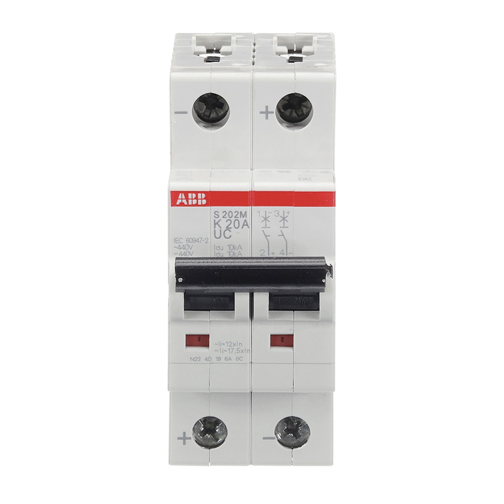 Interruttore automatico Miniature Circuit Breaker S202MUC K 20A CA/DC 10kA uso industriale
