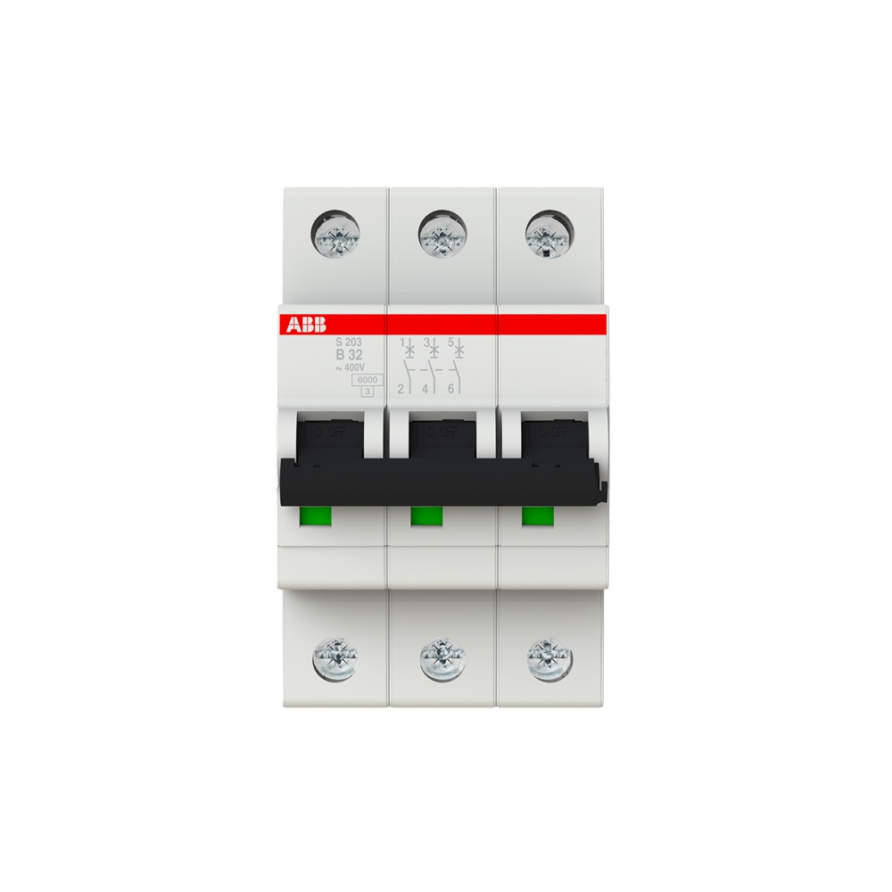 Interruttore Automatico Miniatura S200 3P 32A B 6kA per uso residenziale e industriale