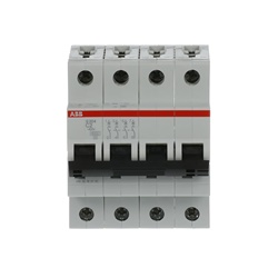 Interruttore Automatico Miniaturizzato S200 4 Poli 2A Curva C 6kA uso Residenziale Industriale