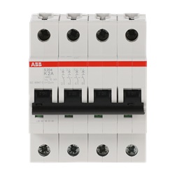 Interruttore automatico Miniature Circuit Breaker S200 4P 2A K 6kA uso civile industriale