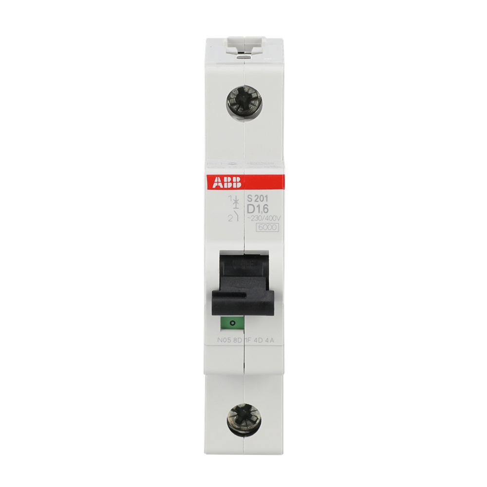 Interruttore Automatico Miniatura S200 1P 1,6A Caratteristica D 6kA 230/400V AC Uso Residenziale e Industriale