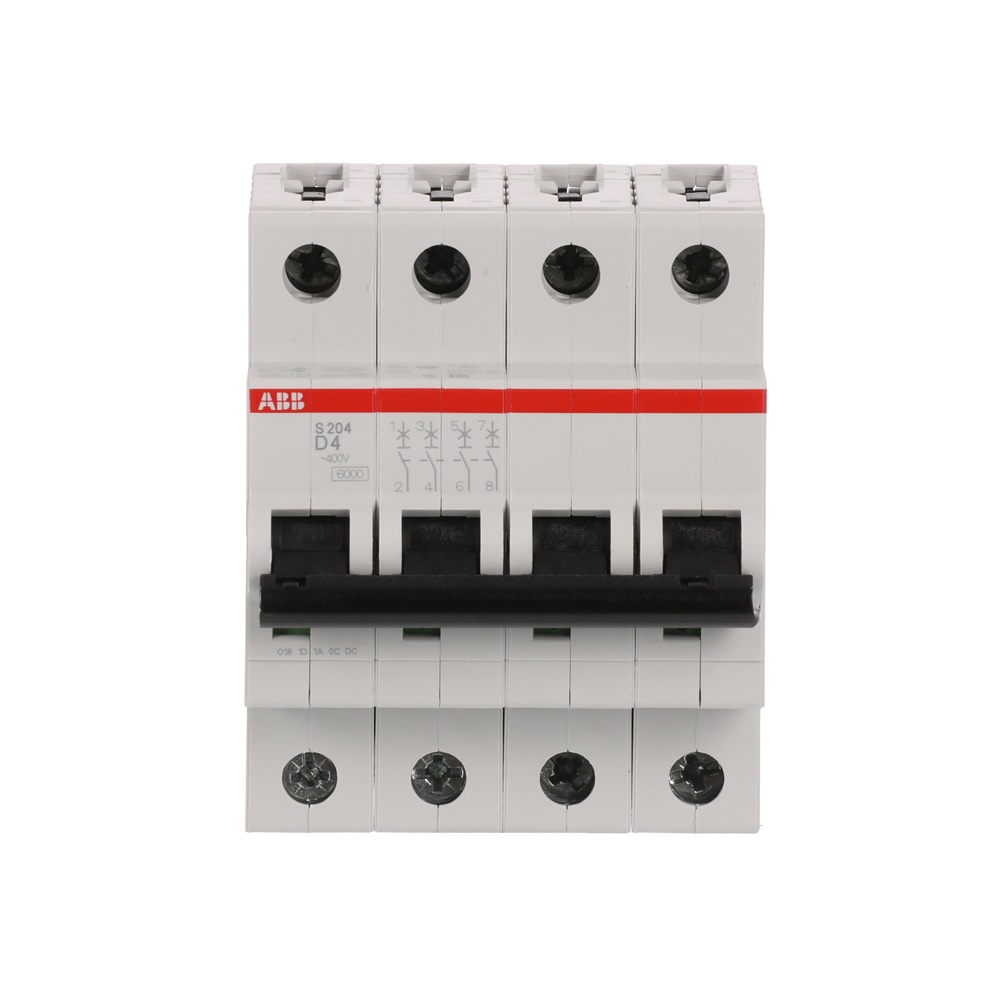Interruttore automatico Miniature Circuit Breaker S200 4 poli 4A caratteristica D 6kA uso residenziale commerciale industriale