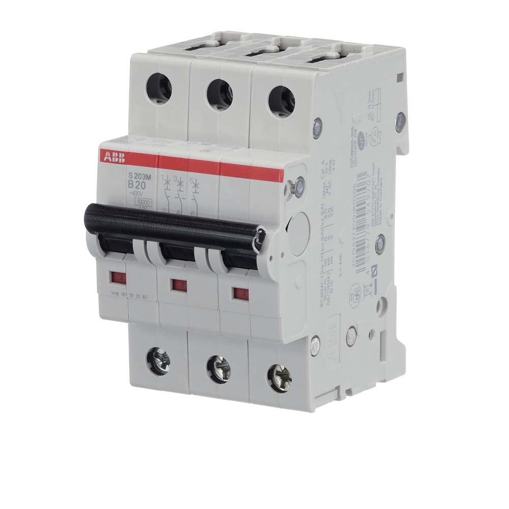 Interruttore Automatico Miniatura S200M 3P 20A B 10kA Uso Residenziale Industriale