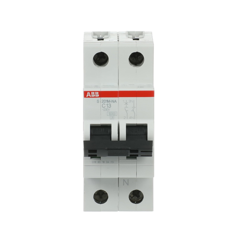 Interruttore Automatico Miniatura S200M 1P+N 13A Curva C 10kA uso residenziale industriale