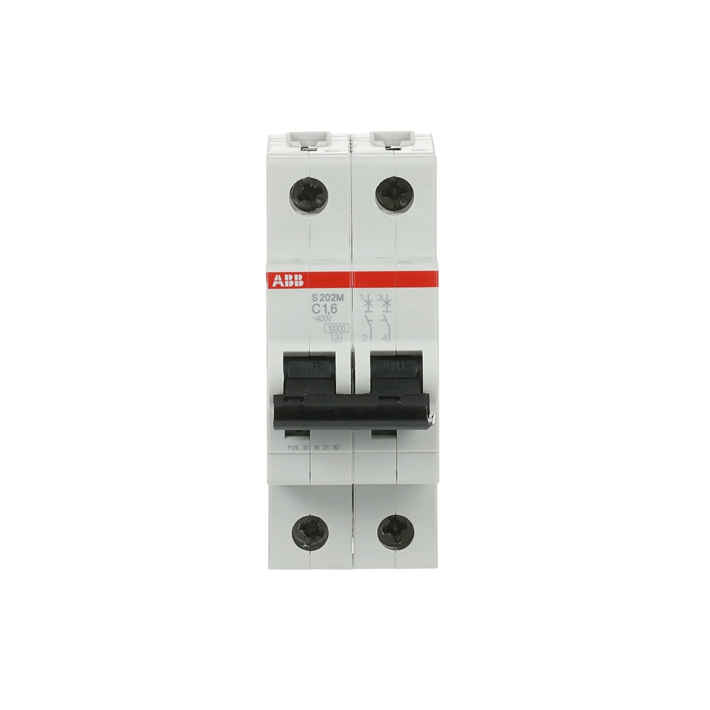 Interruttore Automatico Miniature Circuit Breaker S200M 2P 1,6A C 10kA uso residenziale industriale