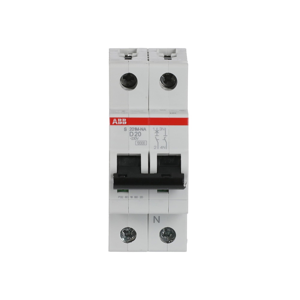 Interruttore automatico compatto S200M 1P+N 20A D 10kA uso residenziale e industriale