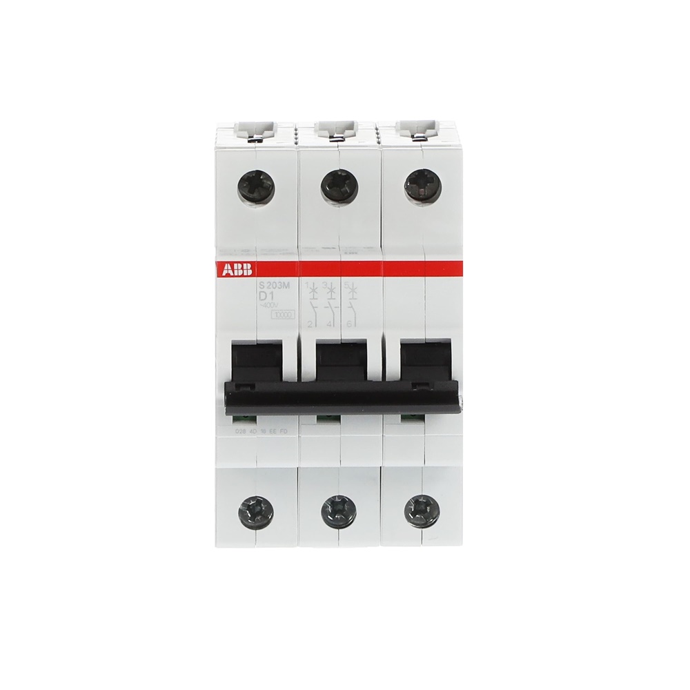 Interruttore automatico modulare S200M 3 poli 1A caratteristica D 10 kA uso residenziale industriale