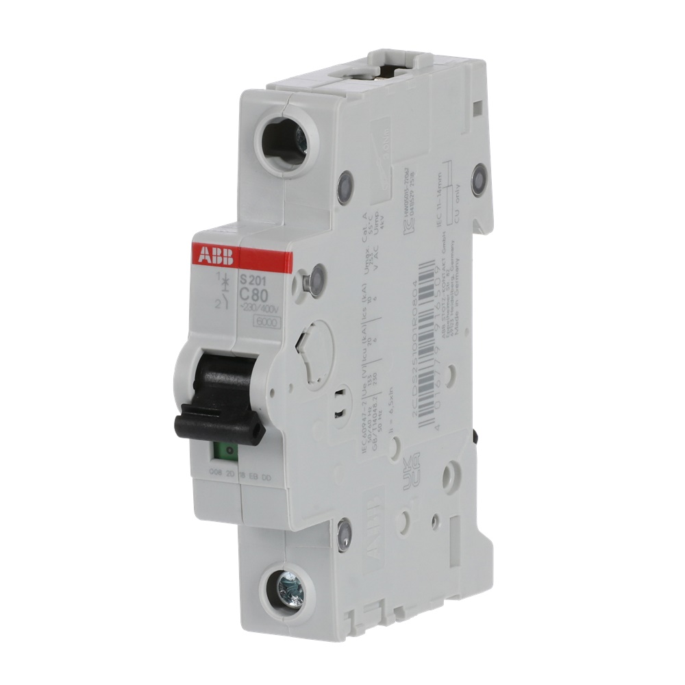Interruttore Automatico Miniatura S201-C80 80A C-Char 6kA 1P per Impianti Elettrici
