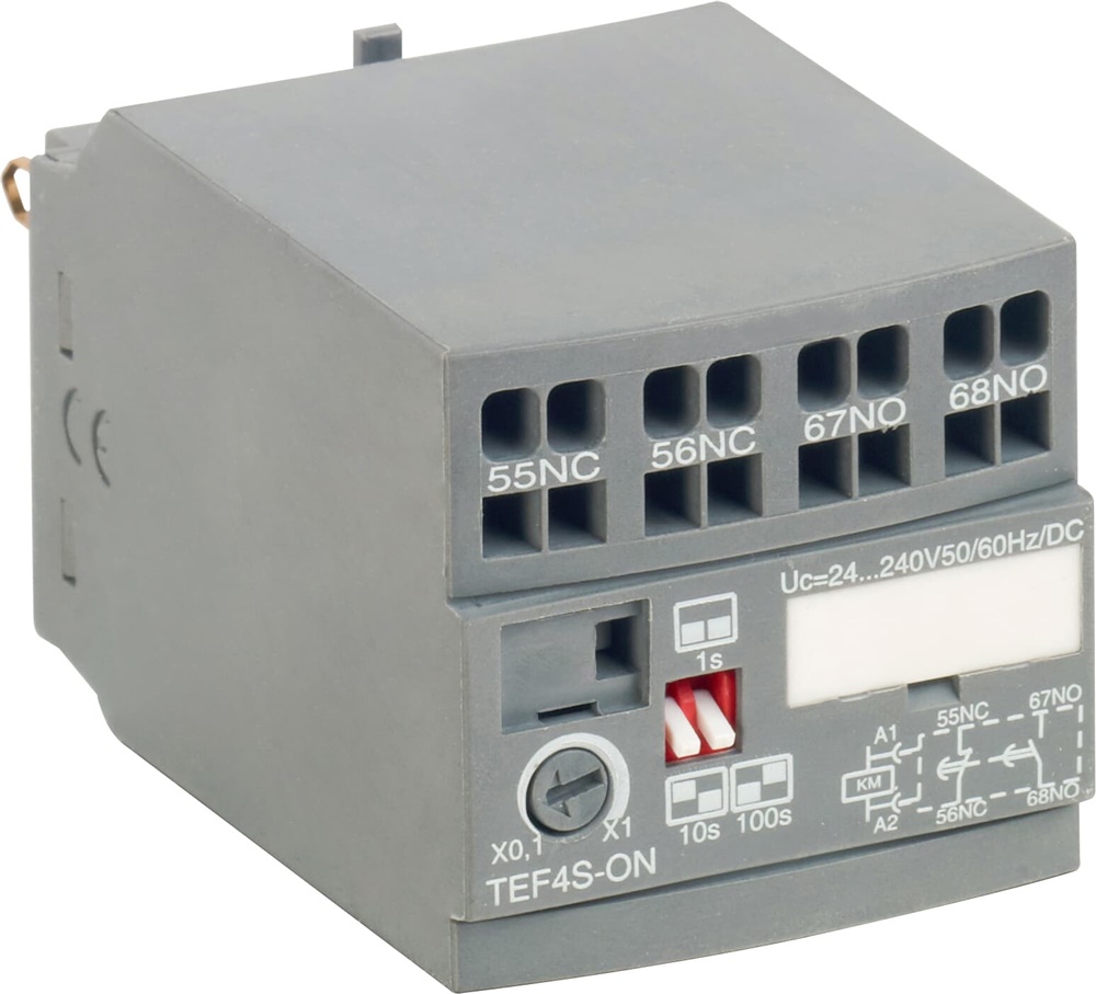 Timer elettronico TEF4S-ON frontale con ritardo temporizzato 24-240V per contattori e relè
