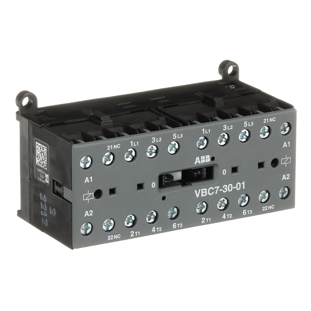Mini contattore reversibile VBC7 24 V DC 3 poli 3 NO 1 NC per controllo motori fino 5,5 kW