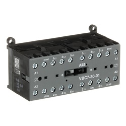Mini contattore reversibile VBC7 24 V DC 3 poli 3 NO 1 NC per controllo motori fino 5,5 kW