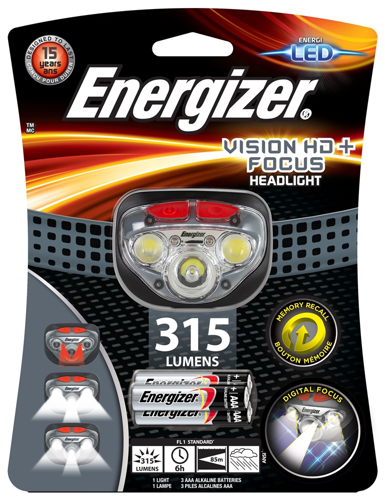 ENERGIZER Vision HD Focus Headlight + 3AAA