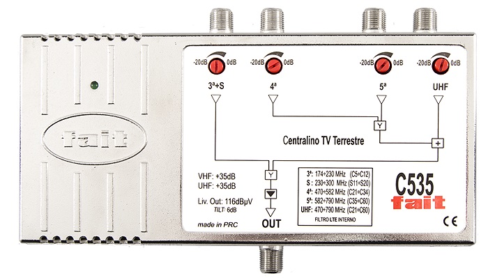 Amplificatore 4 Ingressi 35Db / 116