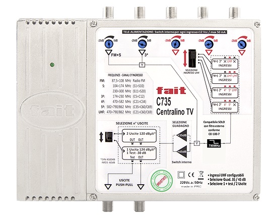 Amplificatore 5 Ingr. Fm+S/3 /4 /5 /Uhf