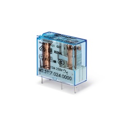 Mini relè per circuito stampato 1 contatto, 10 A DC 24 V AgNi + Au Alta temperatura (+125 C) lavabile