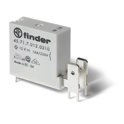Mini relè 16A 24V DC 1 contatto NO connessione Faston 250 per circuiti di comando