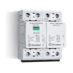 Scaricatori di sovratensione 260 V Max (Uc) per SPD Tipo 1+ 2 (per UN = 230-240 V AC) 25 kA (I Tipo 1+2)