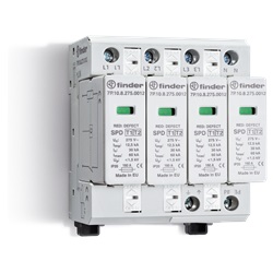 Scaricatori di sovratensione 275 V Max per SPD Tipo 1 “Low Up”, Tipo 2 (Uc) (per UN = 230-240 V AC) e Tipo 3 12.5 kA (I imp Tipo 1)
