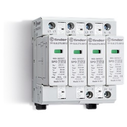 SPD Classe1+2 Trifase 4P 275VAC Protezione Sovratensioni Montaggio DIN