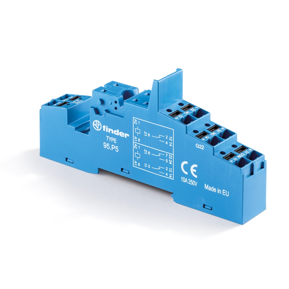 Zoccolo morsetti push-in 1/2 poli montaggio guida DIN 35 mm blu IP20 uso elettrico professionale