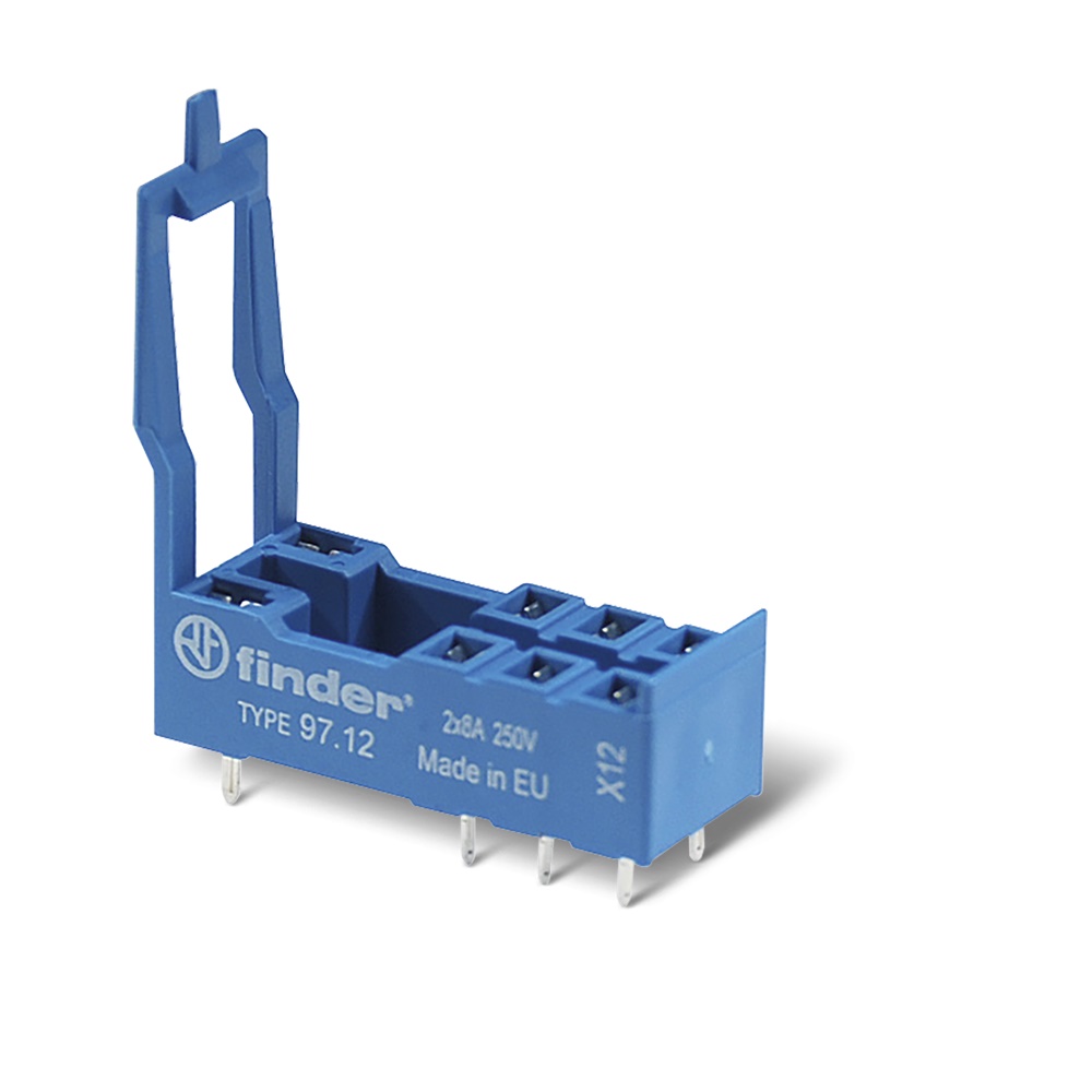 Zoccolo circuito stampato 1 polo S.46 montaggio diretto blu IP20