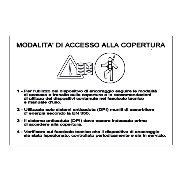 targhetta identificativa acces - Sistemi anticaduta DPI