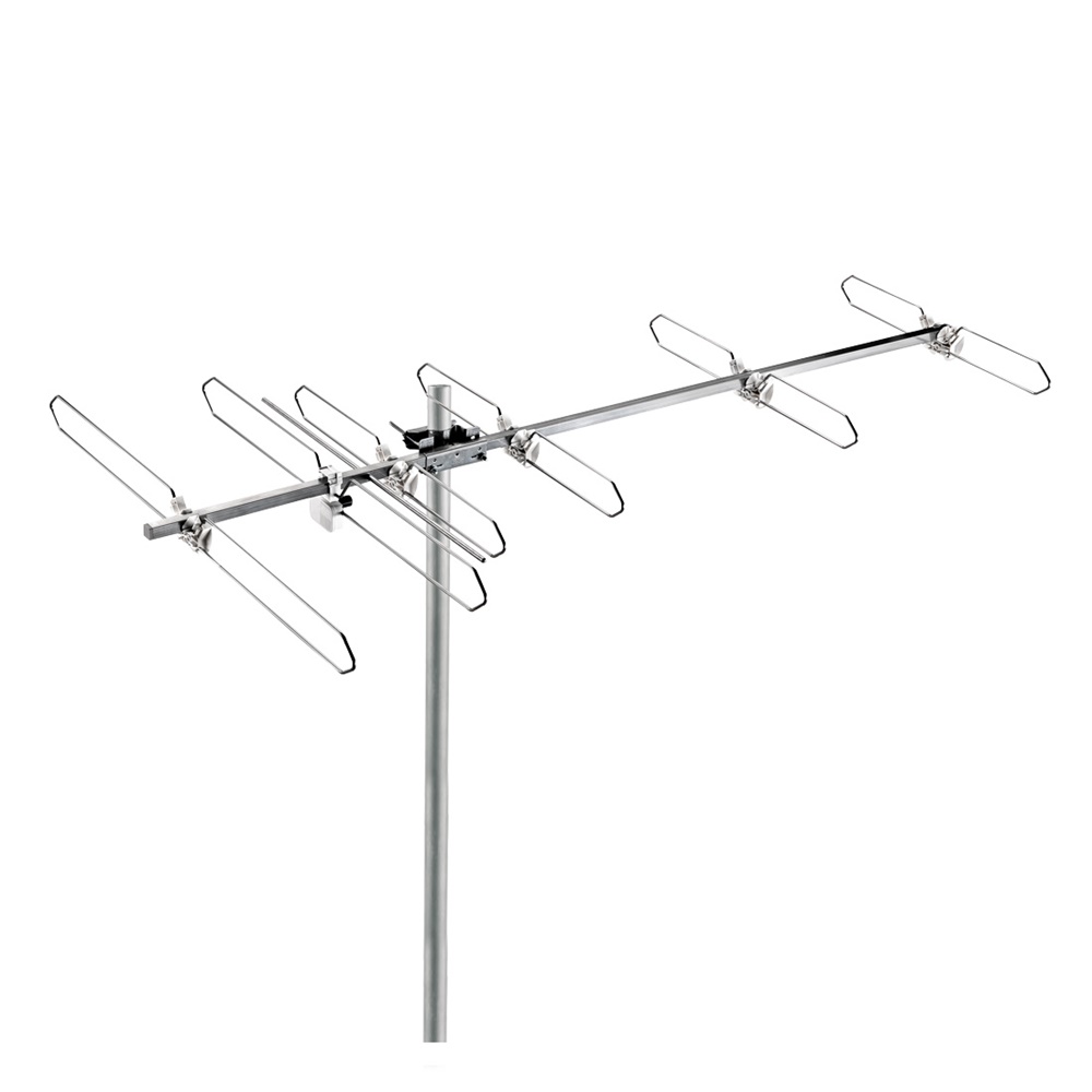 Antenna VHF 6 elementi con connettore F per ricezione TV banda III